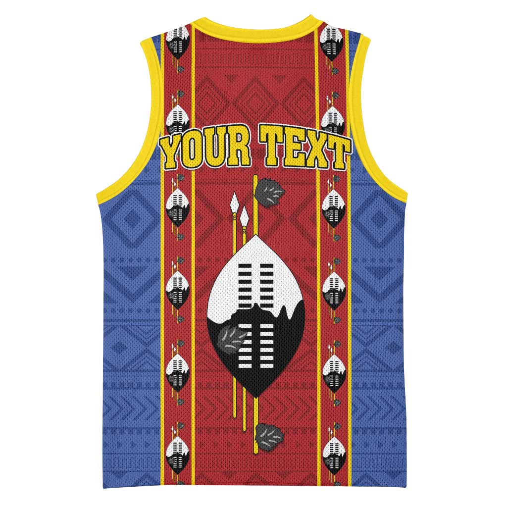 Eswatini African Pattern Basketball Jersey Swaziland Shield Siyinqaba LT01