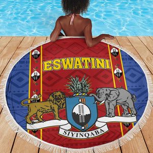 Eswatini African Pattern Beach Blanket Swaziland Shield Siyinqaba