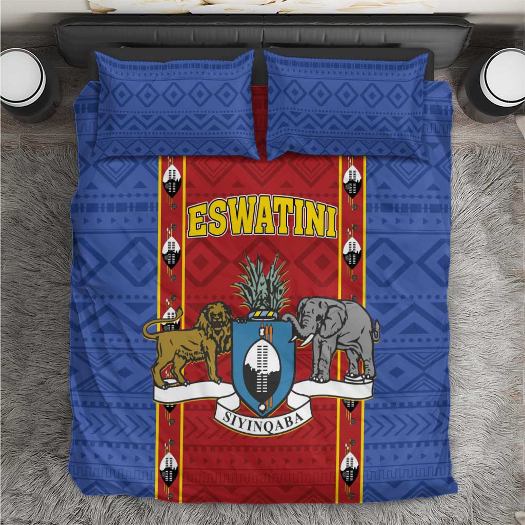 Eswatini African Pattern Bedding Set Swaziland Shield Siyinqaba