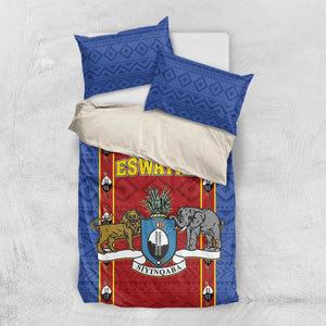 Eswatini African Pattern Bedding Set Swaziland Shield Siyinqaba