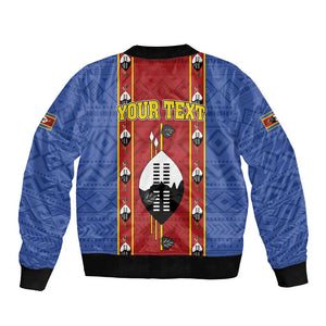 Eswatini African Pattern Bomber Jacket Swaziland Shield Siyinqaba