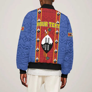 Eswatini African Pattern Bomber Jacket Swaziland Shield Siyinqaba