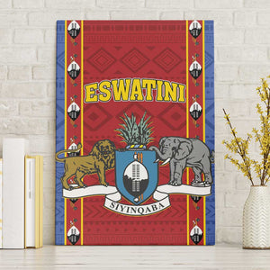 Eswatini African Pattern Canvas Wall Art Swaziland Shield Siyinqaba