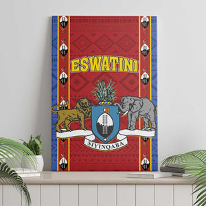 Eswatini African Pattern Canvas Wall Art Swaziland Shield Siyinqaba