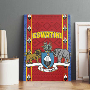 Eswatini African Pattern Canvas Wall Art Swaziland Shield Siyinqaba