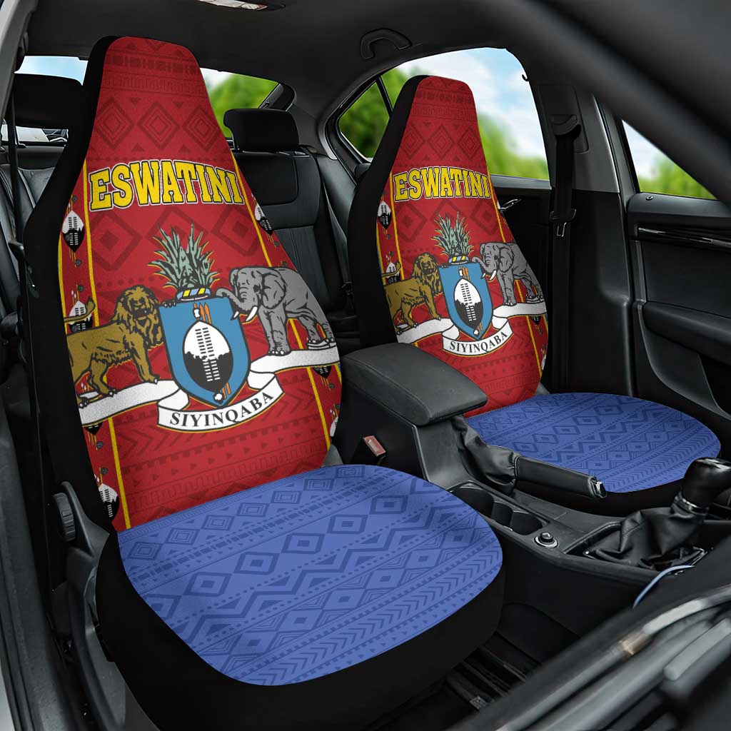 Eswatini African Pattern Car Seat Cover Swaziland Shield Siyinqaba