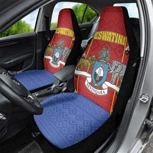 Eswatini African Pattern Car Seat Cover Swaziland Shield Siyinqaba