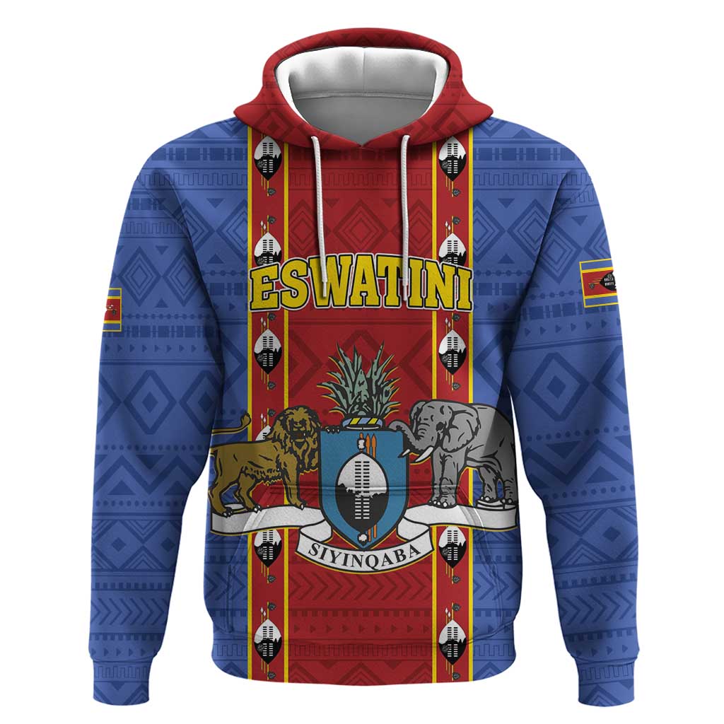 Eswatini African Pattern Hoodie Swaziland Shield Siyinqaba