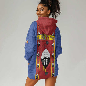 Eswatini African Pattern Hoodie Dress Swaziland Shield Siyinqaba