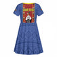 Eswatini African Pattern Kid Short Sleeve Dress Swaziland Shield Siyinqaba