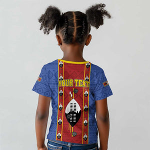 Eswatini African Pattern Kid T shirt Swaziland Shield Siyinqaba