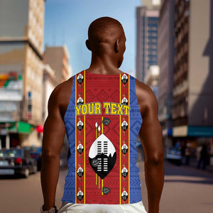 Eswatini African Pattern Men Tank Top Swaziland Shield Siyinqaba