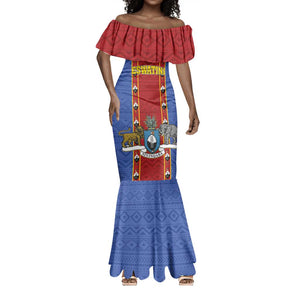 Eswatini African Pattern Mermaid Dress Swaziland Shield Siyinqaba