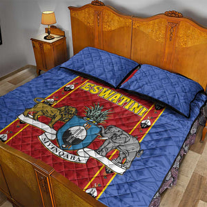 Eswatini African Pattern Quilt Bed Set Swaziland Shield Siyinqaba