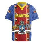 Eswatini African Pattern Rugby Jersey Swaziland Shield Siyinqaba