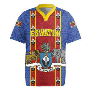 Eswatini African Pattern Rugby Jersey Swaziland Shield Siyinqaba