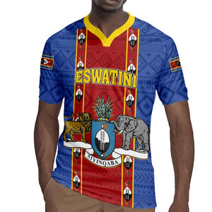 Eswatini African Pattern Rugby Jersey Swaziland Shield Siyinqaba