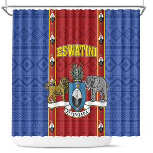 Eswatini African Pattern Shower Curtain Swaziland Shield Siyinqaba