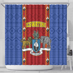 Eswatini African Pattern Shower Curtain Swaziland Shield Siyinqaba