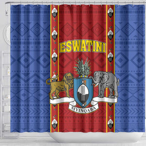 Eswatini African Pattern Shower Curtain Swaziland Shield Siyinqaba