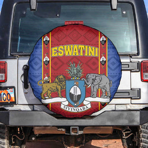 Eswatini African Pattern Spare Tire Cover Swaziland Shield Siyinqaba