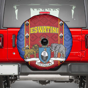 Eswatini African Pattern Spare Tire Cover Swaziland Shield Siyinqaba