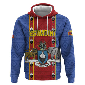 Eswatini African Pattern Zip Hoodie Swaziland Shield Siyinqaba