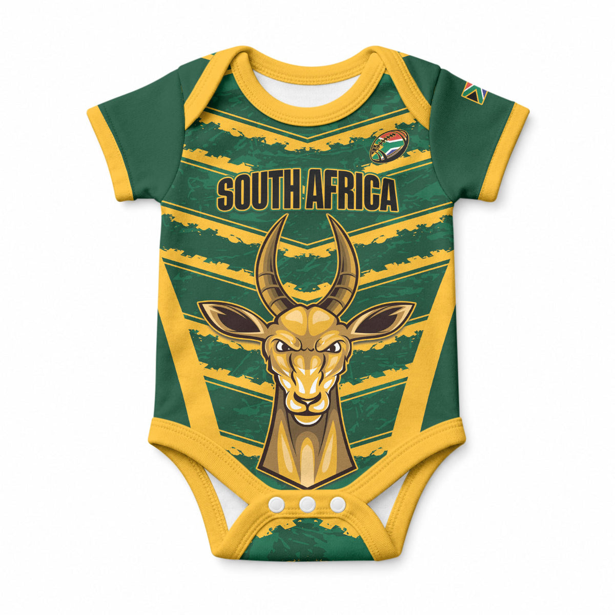 South Africa 2026 Rugby Custom Baby Onesie Bokke Go Champions