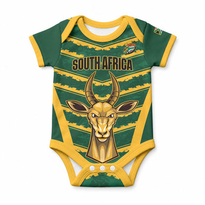 South Africa 2026 Rugby Custom Baby Onesie Bokke Go Champions