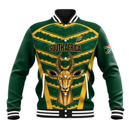 South Africa 2026 Rugby Custom Baseball Jacket Bokke Go Champions
