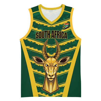 South Africa 2026 Rugby Custom Basketball Jersey Bokke Go Champions