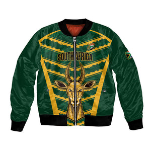 South Africa 2026 Rugby Custom Bomber Jacket Bokke Go Champions