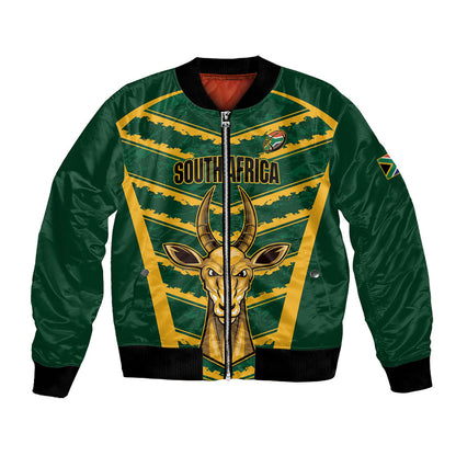 South Africa 2026 Rugby Custom Bomber Jacket Bokke Go Champions