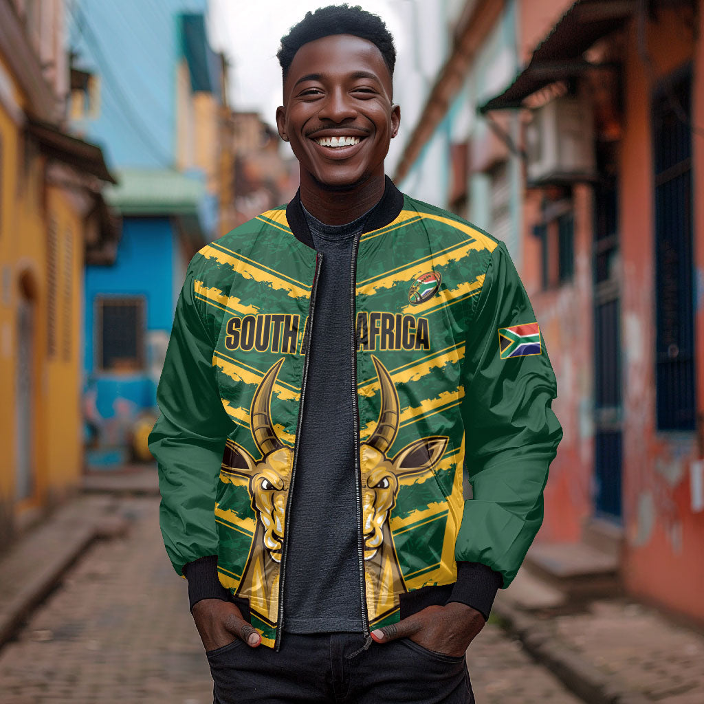 South Africa 2026 Rugby Custom Bomber Jacket Bokke Go Champions