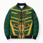 South Africa 2026 Rugby Custom Bomber Puffer Jacket Bokke Go Champions