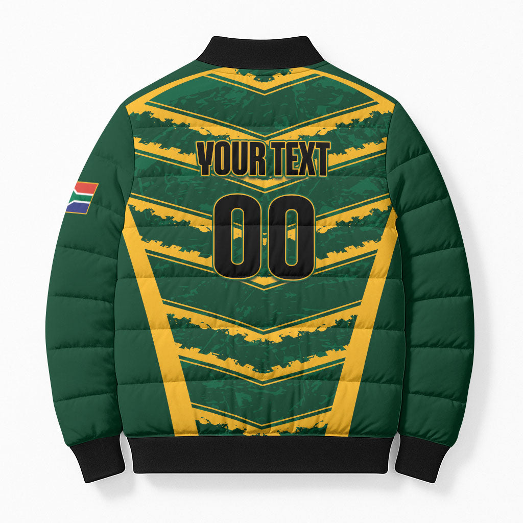 South Africa 2026 Rugby Custom Bomber Puffer Jacket Bokke Go Champions