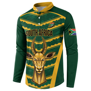 South Africa 2026 Rugby Custom Button Sweatshirt Bokke Go Champions