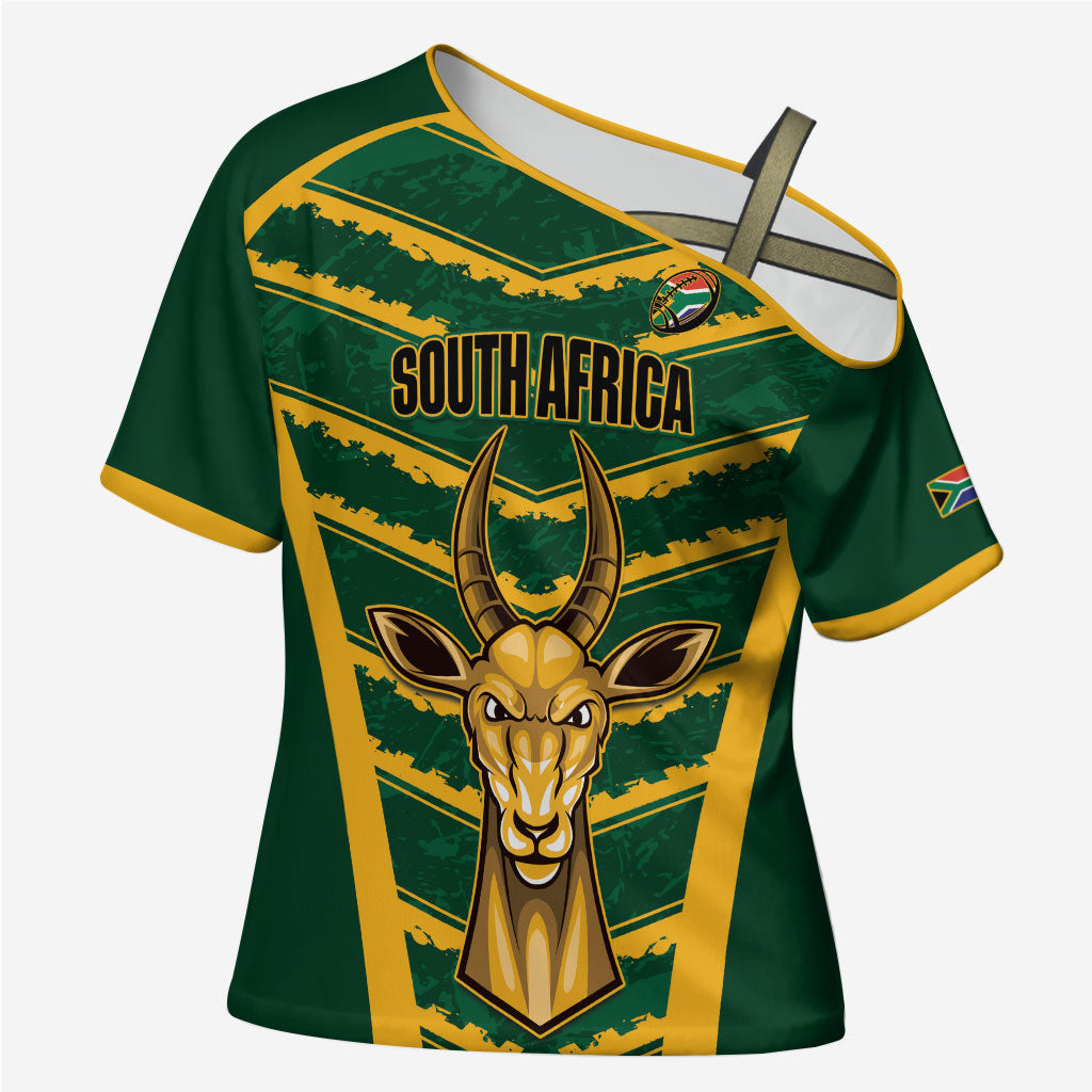 South Africa 2026 Rugby Custom Cross Shoulder Shirt Bokke Go Champions