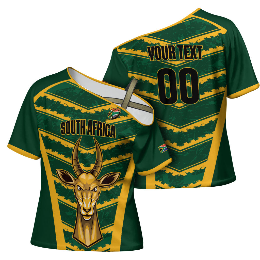 South Africa 2026 Rugby Custom Cross Shoulder Shirt Bokke Go Champions
