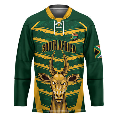 South Africa 2026 Rugby Custom Hockey Jersey Bokke Go Champions
