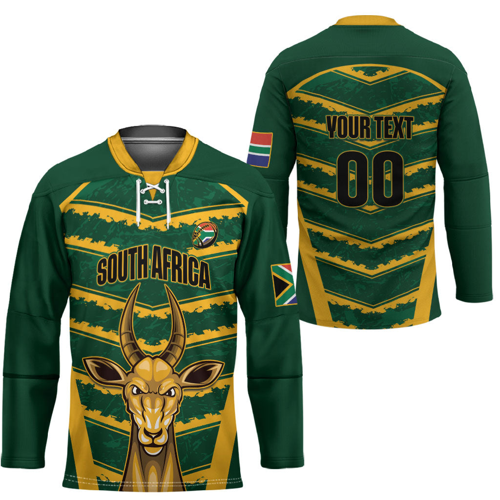 South Africa 2026 Rugby Custom Hockey Jersey Bokke Go Champions