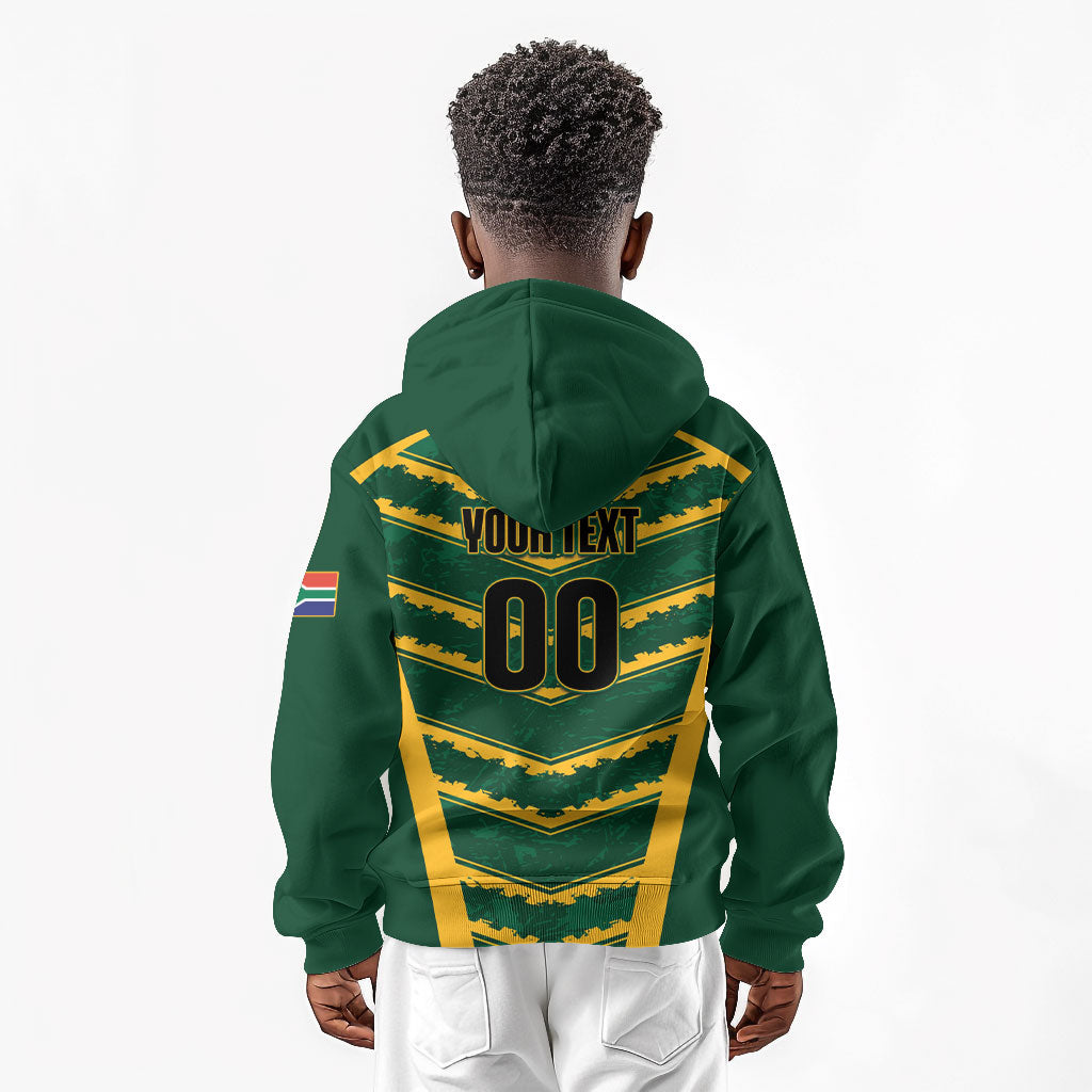 South Africa 2026 Rugby Custom Kid Hoodie Bokke Go Champions