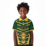 South Africa 2026 Rugby Custom Kid Polo Shirt Bokke Go Champions