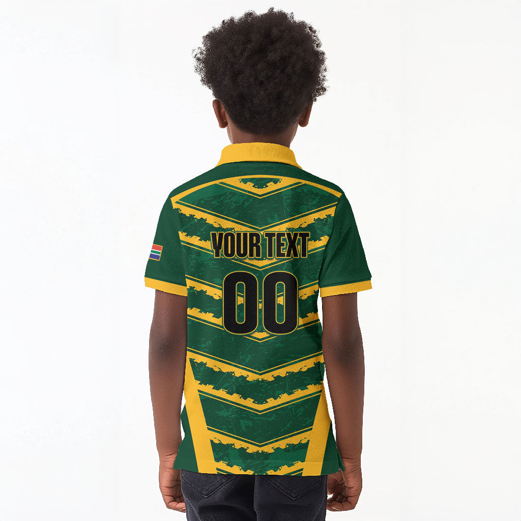 South Africa 2026 Rugby Custom Kid Polo Shirt Bokke Go Champions