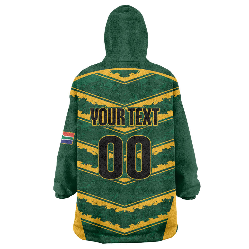South Africa 2026 Rugby Custom Kid Wearable Blanket Hoodie Bokke Go Champions