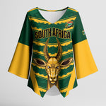 South Africa 2026 Rugby Custom Kimono Sleeve Blouse Bokke Go Champions