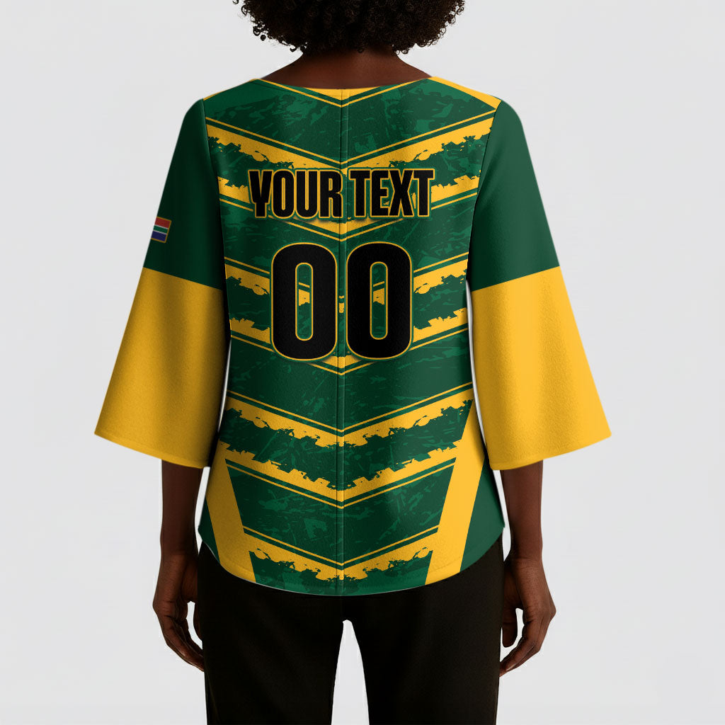 South Africa 2026 Rugby Custom Kimono Sleeve Blouse Bokke Go Champions