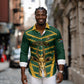 South Africa 2026 Rugby Custom Long Sleeve Button Shirt Bokke Go Champions