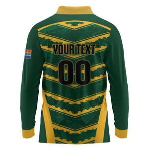 South Africa 2026 Rugby Custom Long Sleeve Polo Shirt Bokke Go Champions