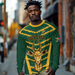 South Africa 2026 Rugby Custom Long Sleeve Shirt Bokke Go Champions
